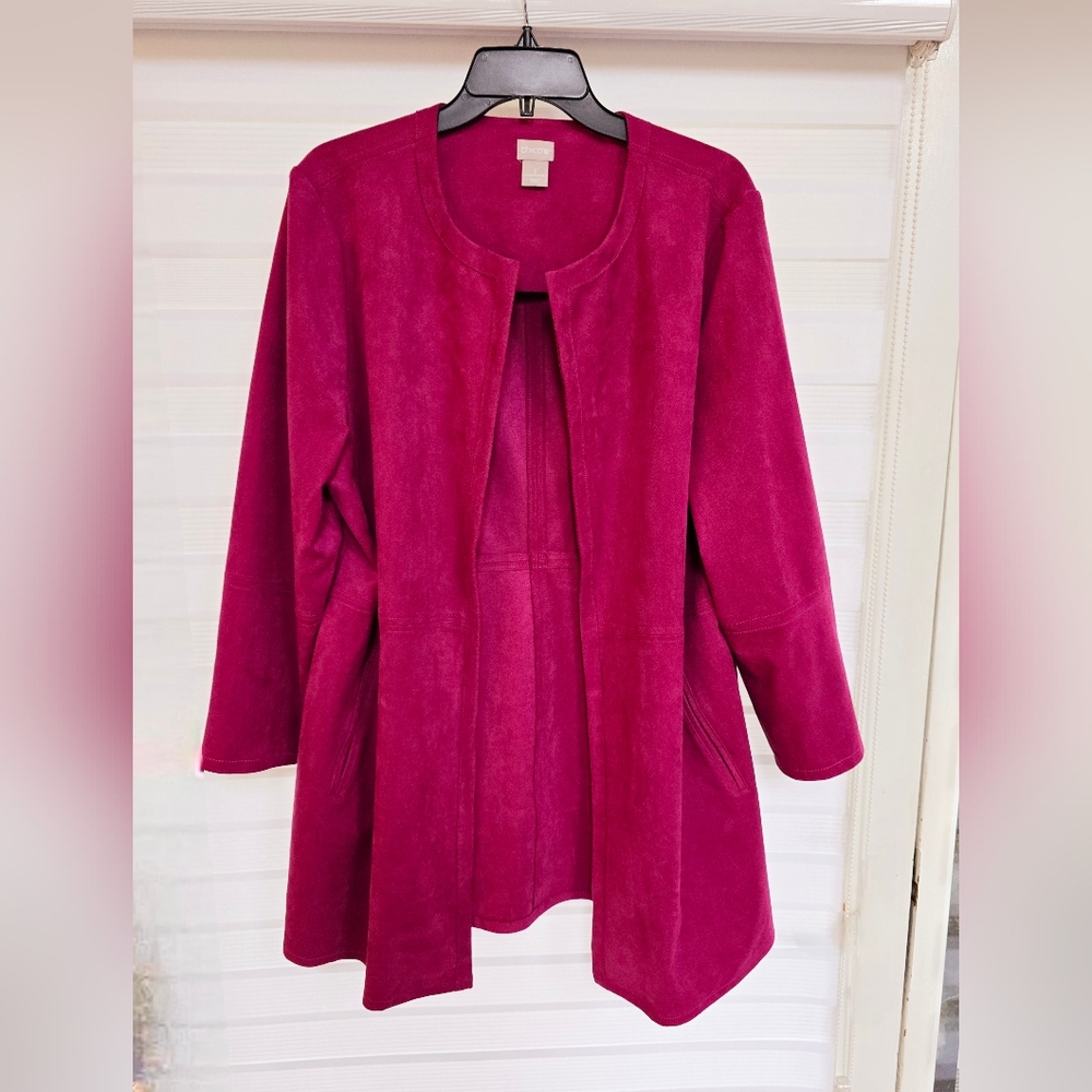 Chico's Vibrant Pink Teddy Jacket